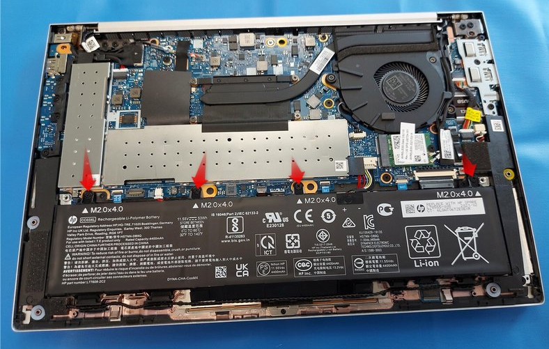 Internal Photo of HP EliteBook 830 G7 830 G8 735 G7 735 G8 backlit Russian RU keyboard (HP Elitebook 830 G8)